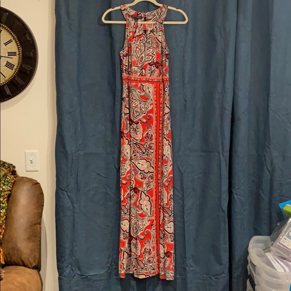 INC Red Paisley  Maxi Dress